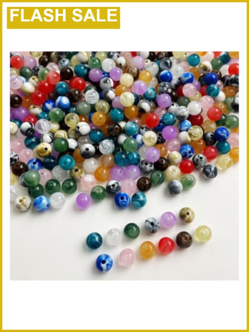240pc 10mm Marbled Acrylic Beads 2mm Hole for Jewelry Making DIY Crafts